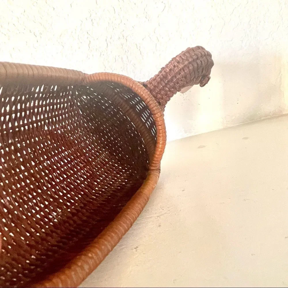 Vintage duck rattan basket